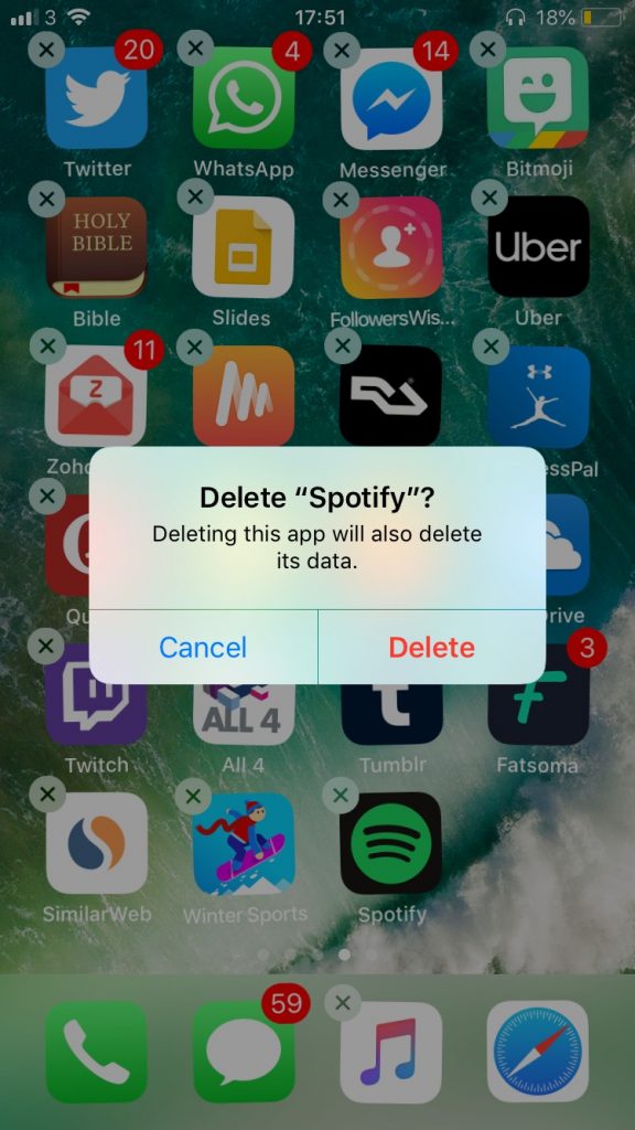Deleting iPhone apps