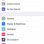 iPhone setting General