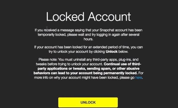 How to unlock locked Snapchat account