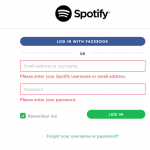 spotify log in