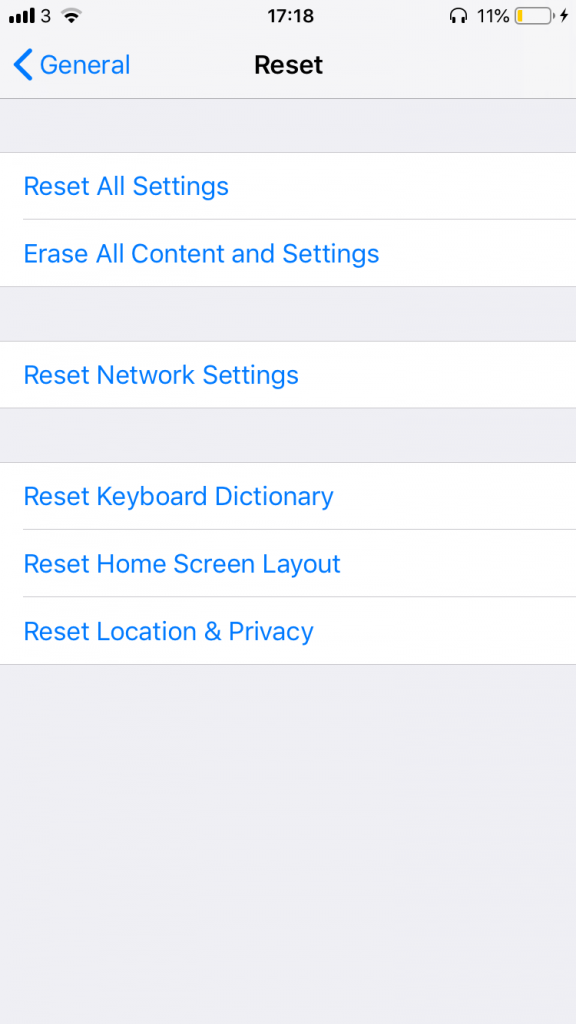how to reset network settings