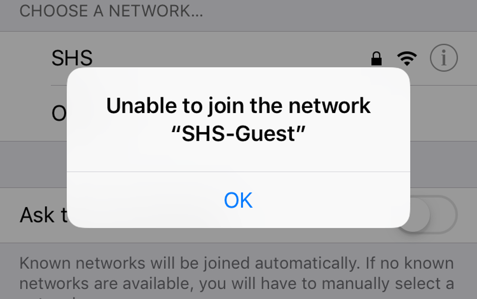 why is my iphone unable to join network