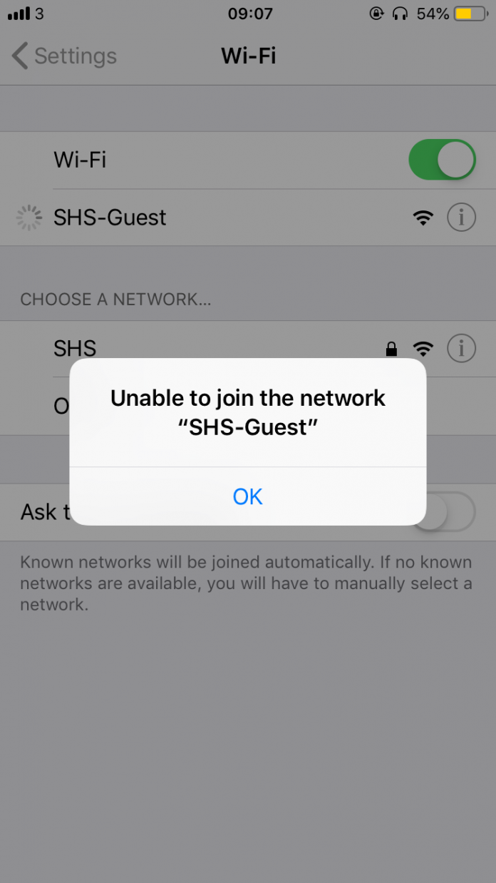 how to fix unable to connect to this network iphone