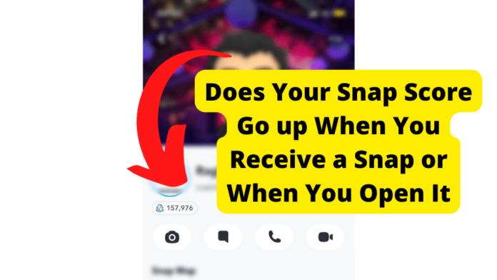 does your snap score go up when you receive a snap or when you open it