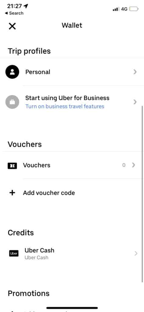 add uber card