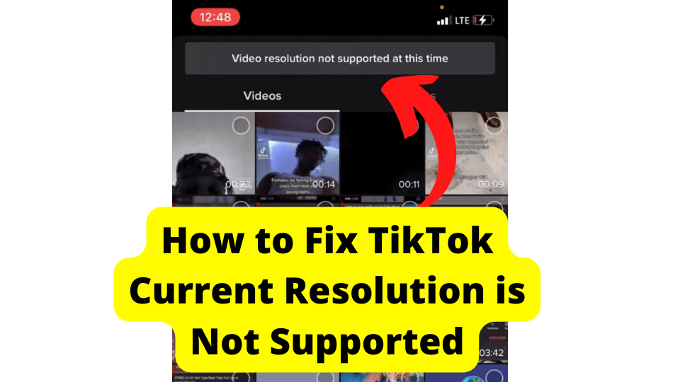 current resolution is not supported tiktok