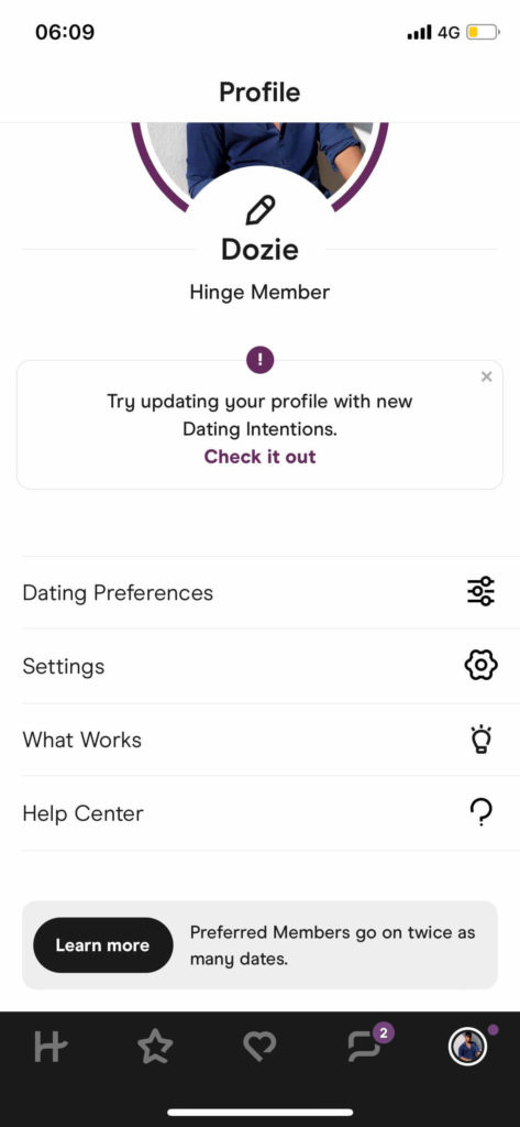 hinge settings