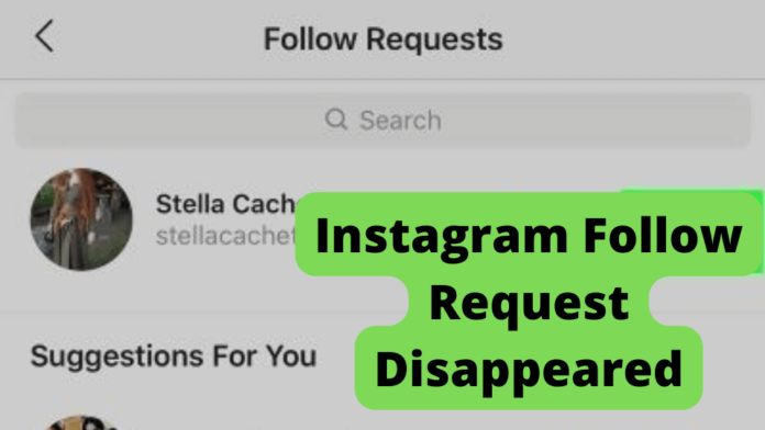 an instagram follow request disappearing