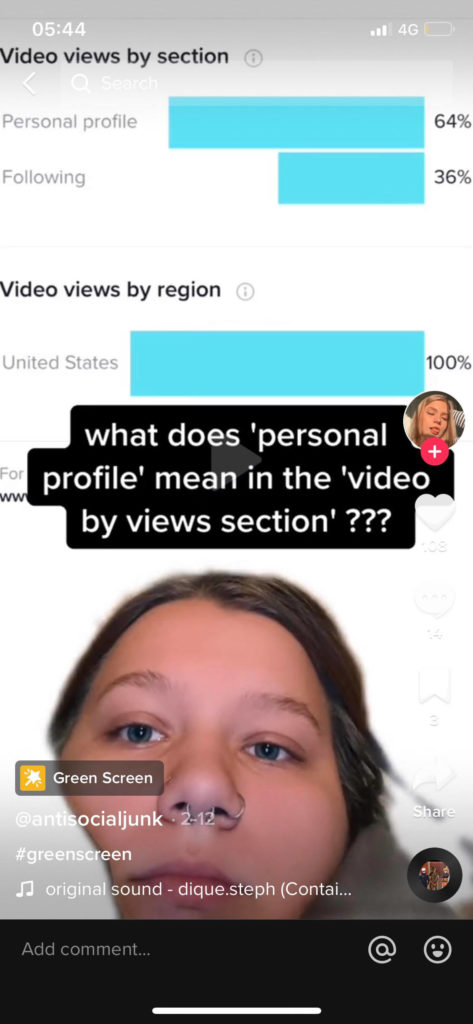 what does personal profile mean on tiktok