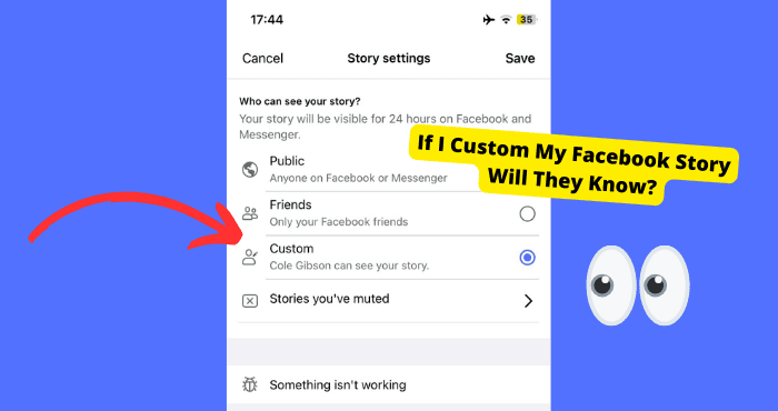 custom facebook story will they know