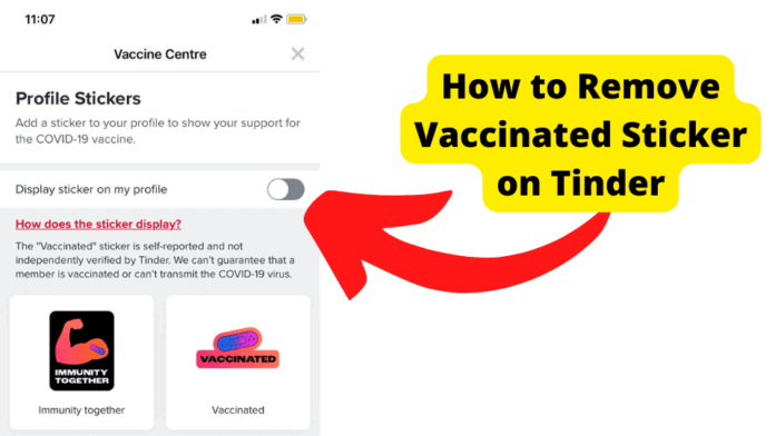 how to remove vaccination sticker on tinder