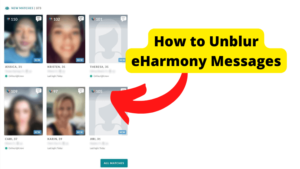 how to unblur eharmony messages