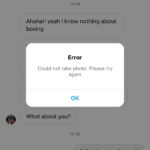 instagram could not take photo