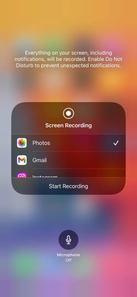 iphone screen record
