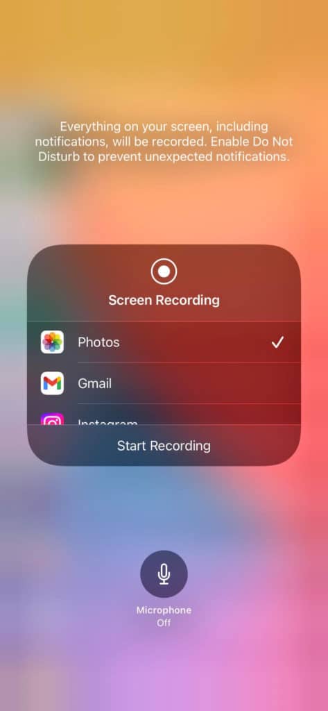 screen record on iphone