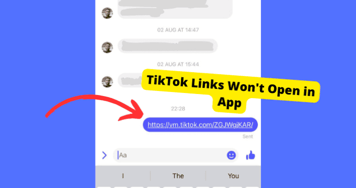 tiktok links wont open in app