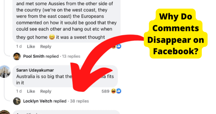 why do facebook comments disappear