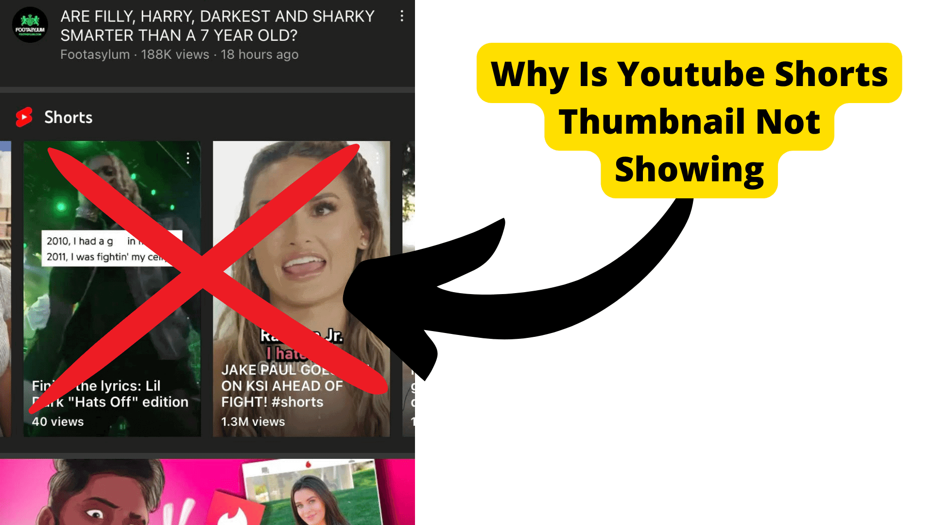 Why is youtube shorts thumbnail not showing