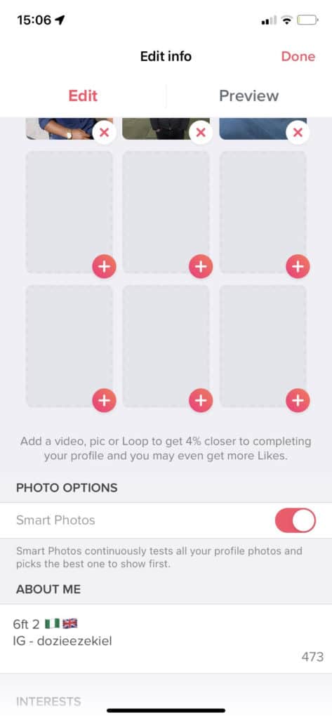 how to change order of tinder photos