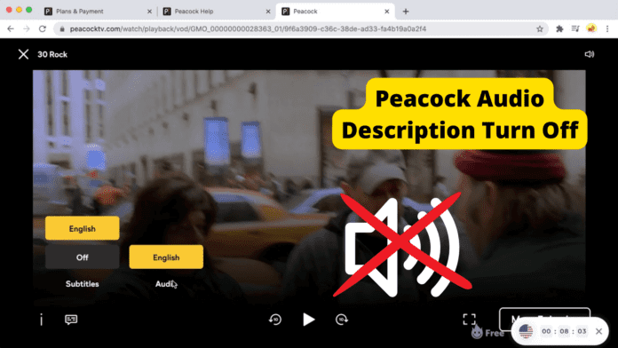 peacock turn off audio description
