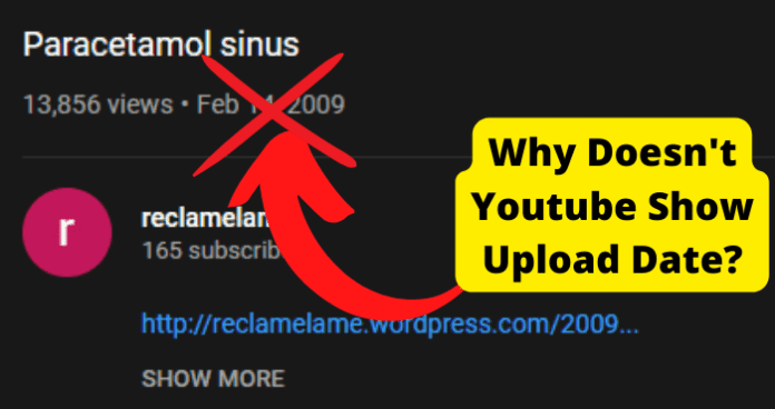 youtube doesnt show upload date