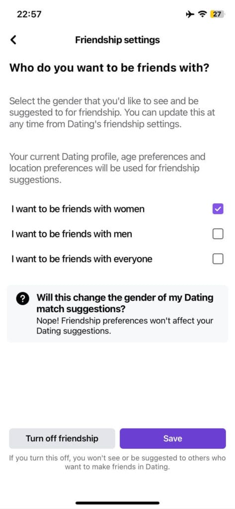 facebook dating friendship settings