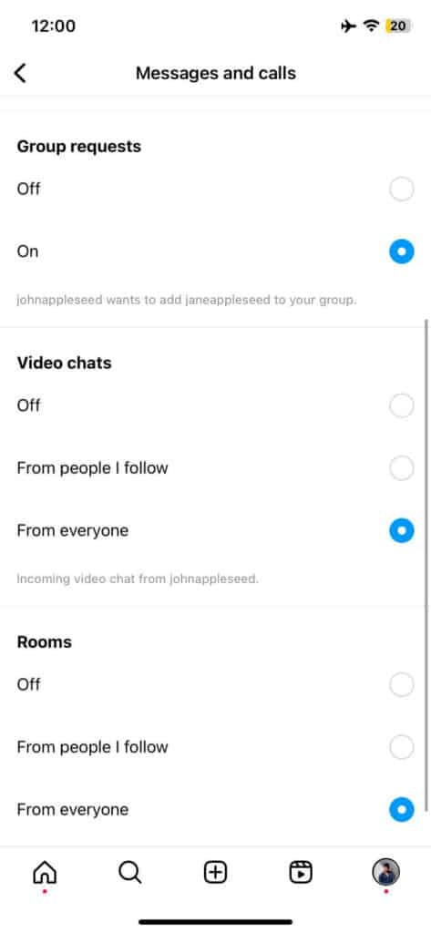 instagram notification settings