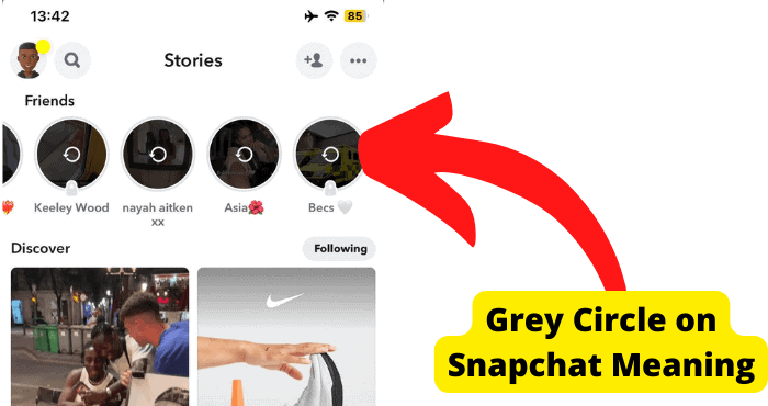 Grey circle around snapchat story