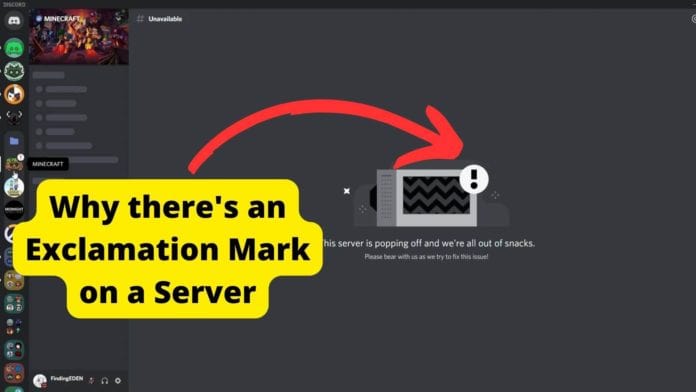 discord exclamation mark on server