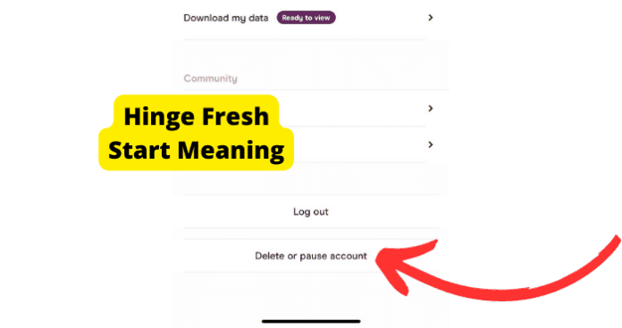 hinge fresh start meaning