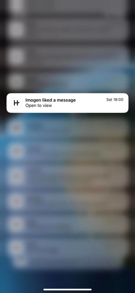 liked message notification on hinge