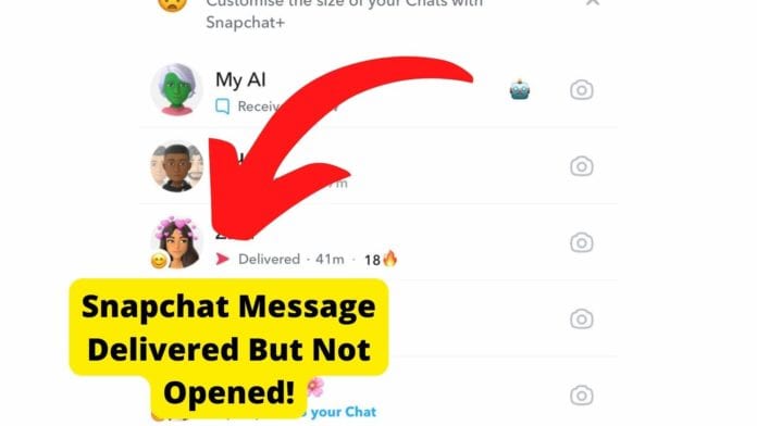snapchat message delivered but not opened