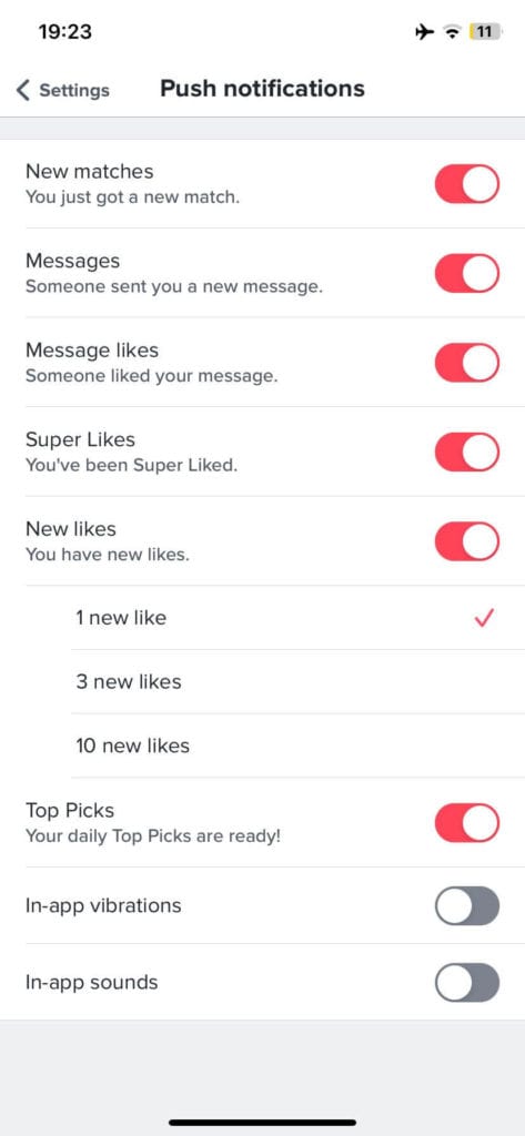 tinder notifications