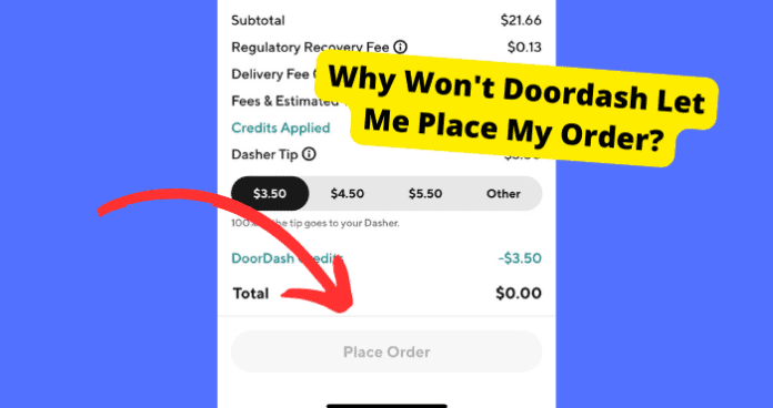 cant order on doordash