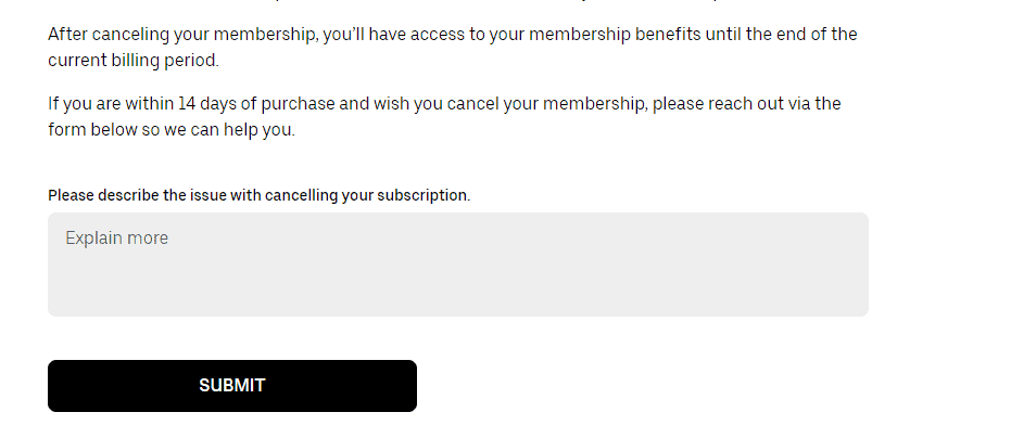 how to cancel uber membership