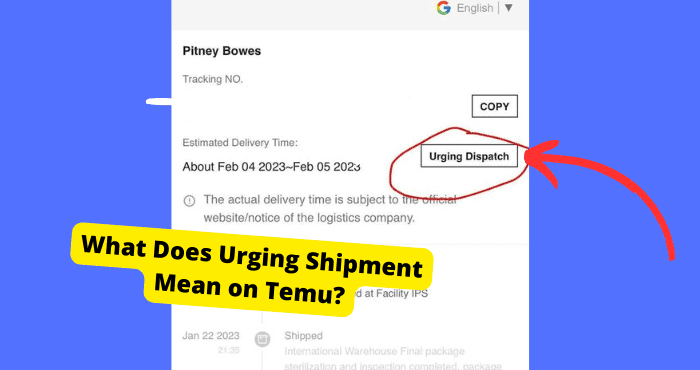 urging shipment temu meaning