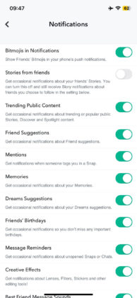 comment enlever notification story snap